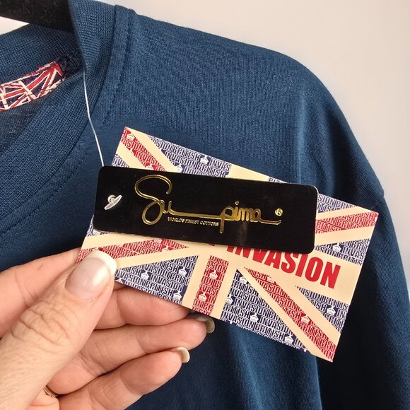 British Invasion Blue Cotton Button Down Long Sleeve Size XL - Picture 8 of 8